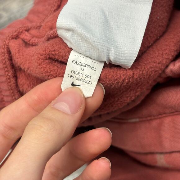 Nike Sportswear Club Fleece Rust Pink Mens M AOP Swoosh Tapered Jogger Sweatpant - Picture 6 of 14